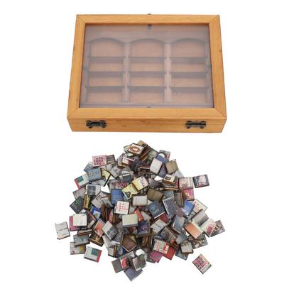 Miniature Book Boxes Display Case Cabinet Anxiety Relief Books Shaking Bookshelf Toy for Living