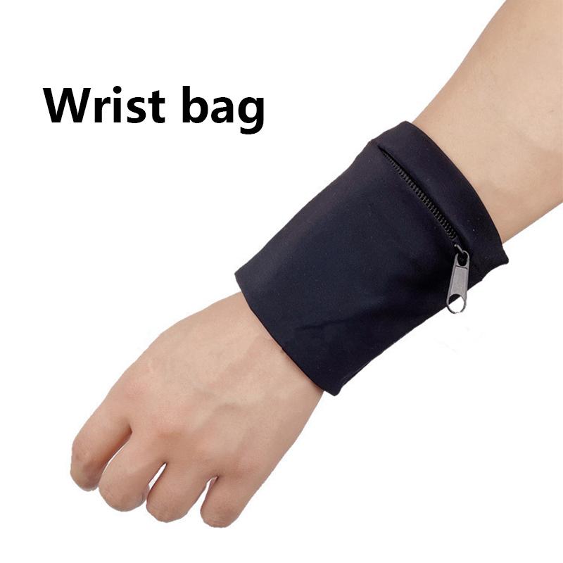 1 Adet Fermuarlı Koşu Çantaları Hafif Bilek Cüzdan Kılıfı Telefon Anahtar Kart Ter Bandı Spor Salonu Fitness Spor Bisiklet Bilekliği Kol Çantası