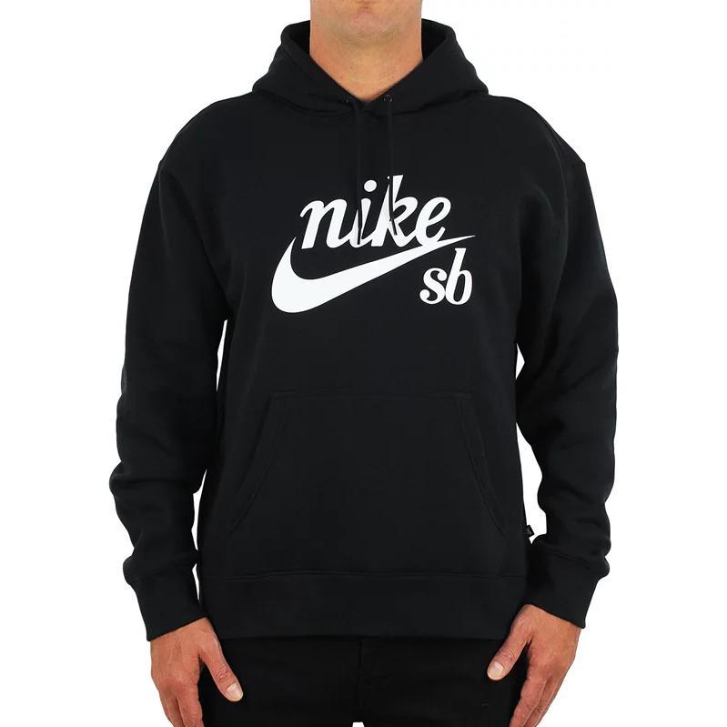 Nike Alphabet Logo Print Long Sleeve Hoodie Men Tops Black CW4383-010
