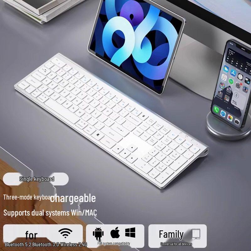 Ultra-Slim Bluetooth Wireless Keyboard & Mouse Set: Silent, Rechargeable, Unlimited Keys for Laptop & Office Use