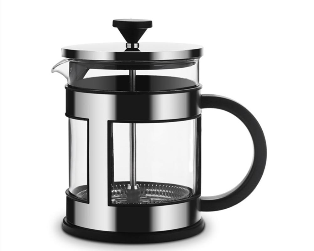 

JIAMEIHUA creative new product thickened tea maker, stainless steel filter, press pot, hand pressed European style coffee pot can be customized