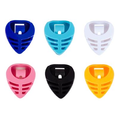 6Pcs Guitar Picks Holder with Adhesive Back and Spring Plastic Stick On Guitar Pick Case Convenient Picks Placement