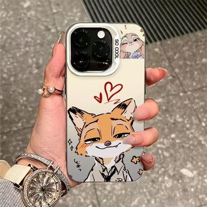 Nick & Judy Cartoon iPhone Case for Models 13 Pro Max, 14, 15, 16 Pro, and 17
