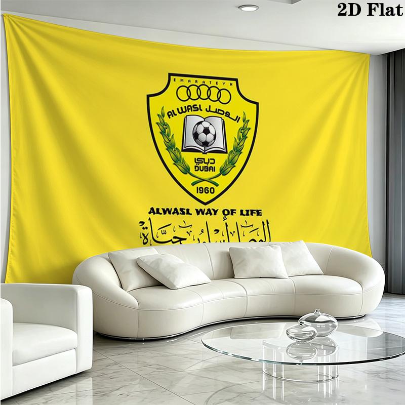Al-Wasl F.C Wall Tapestry Aesthetic Wall Hanging Printed Fabric Blanket Decorative Tapestries for Bedroom Living Room Home Decor