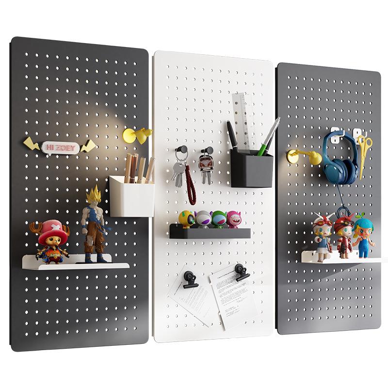 Esports Gaming Desk with Pegboard Wall Organizer and Equipment Rack