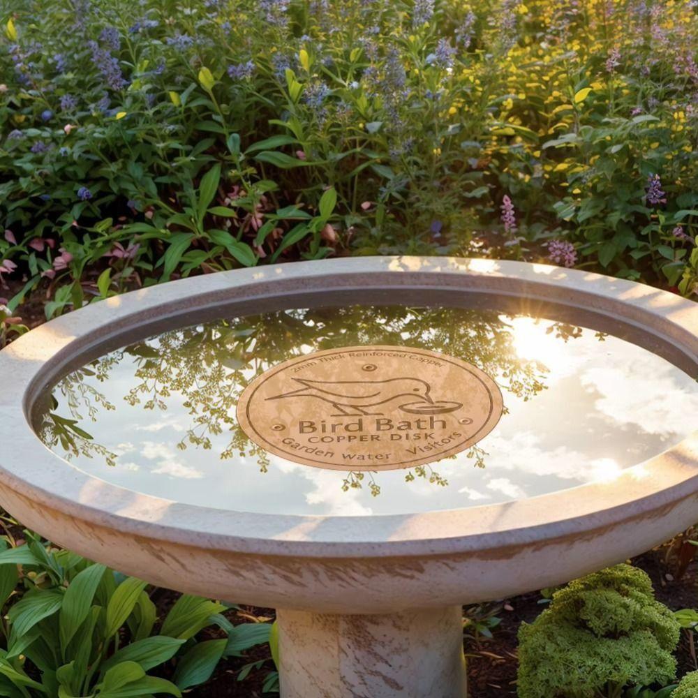 Triple-Point Support Bird Bath Copper Disk 0.8mm Thick Outdoor Birdbaths Bowl  for Garden Fountain