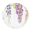 Flower Lantern Purple Wisteria Flower Hanging Decoration Floral Paper Round Lantern for Spring Tea Party Bridal Shower Birthday Decor