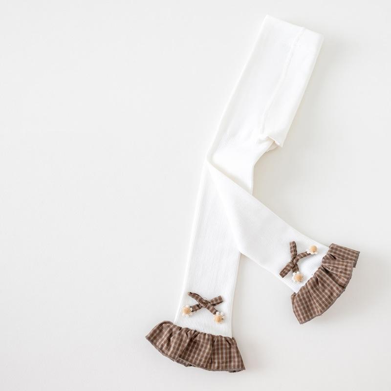 Baby Mädchen Leggings Strumpfhosen Baby Strumpfhose Kind Kleinkind Lotusblatt Spitze Hose Baumwollstrick Hose Für Kind Säugling Legging Winter