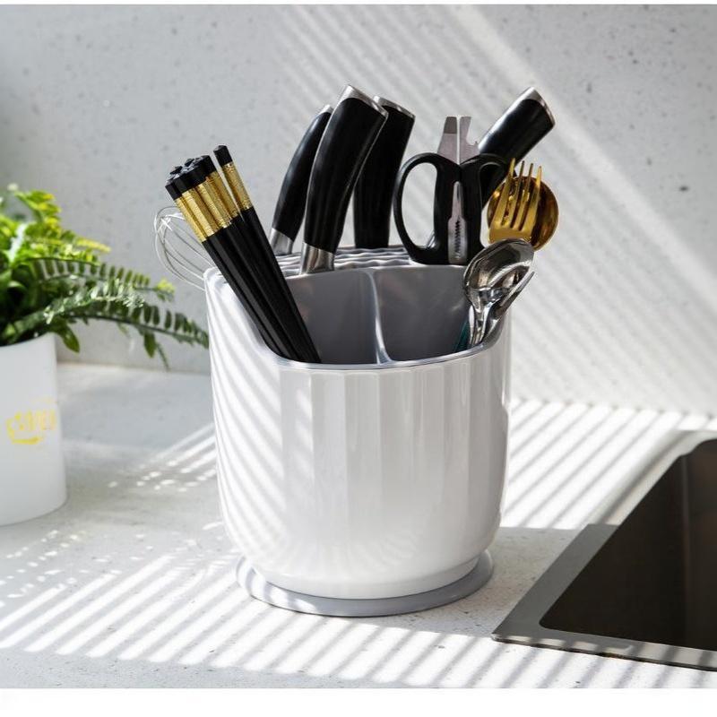 360° drehbarer Besteckorganizer, große Kapazität, multifunktionaler Utensilienhalter für Küchen- und Esstheke
