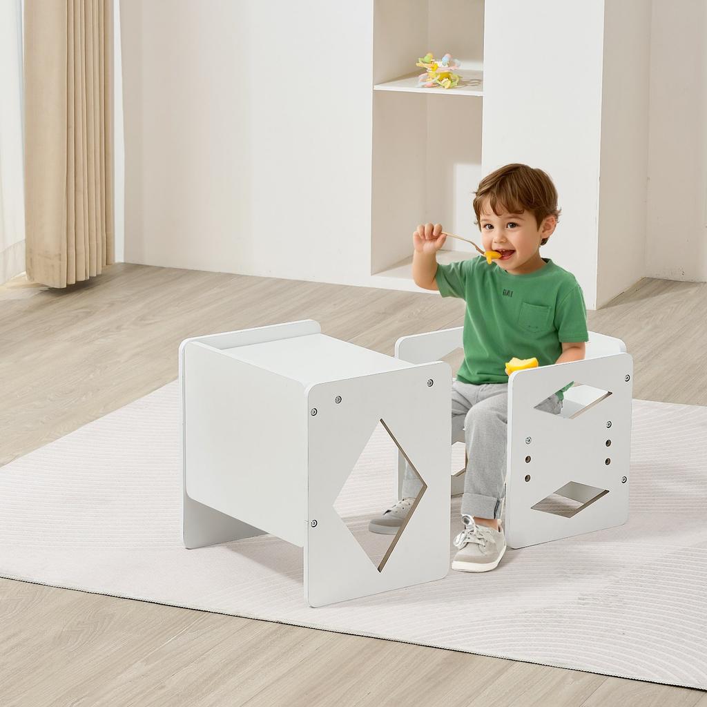 VEVOR Montessori Weaning Table and Chair Set, Wooden Toddler Table and Chair Set for Aged 1-5