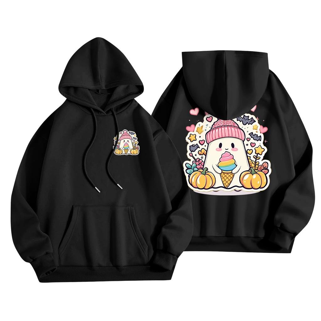 Children's Casual Fashion Halloween Print Long-Sleeved Hooded Sweatshirt