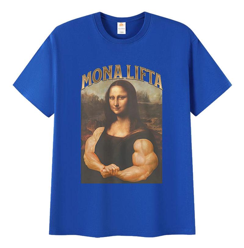 Mona Lifta Funny Gym Graphic T Shirt Unisex Women Vintage High Quality Fashion Tshirt Casual 100 Cotton Short Sleeve Tshirts Tops