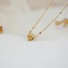Korean Fashion Round Bead Necklace: Women's 18K Gold-Plated Titanium Steel Clavicle Chain