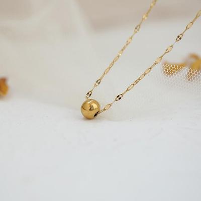 Koreanische Mode Runde Perlenkette: Damen Clavicle-Kette, 18K Gold-Plattierter Titanstahl