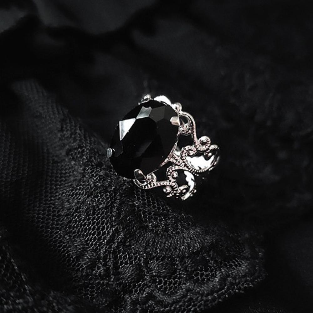 Fashion Classic Sliver Color Hollowed-out Baroque Crystal Cocktail Ring Opening Rings for Women Men Luxury Charm Jewelry Gifts
