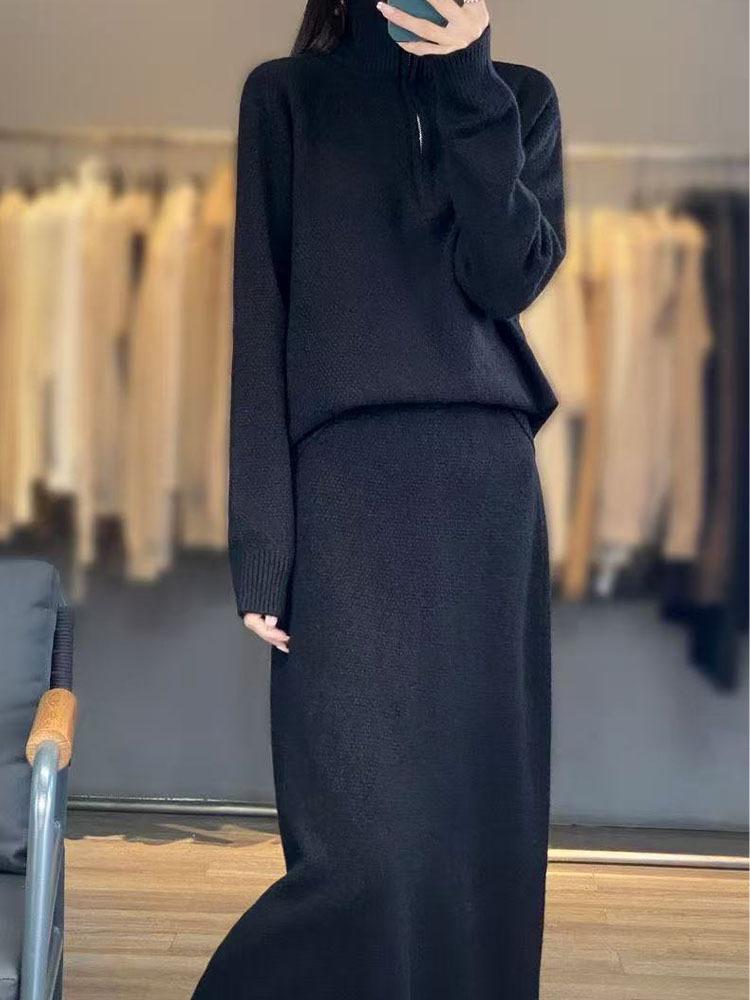 Korean Style Women's Wool Suit Skirt Set: Casual, Soft, Autumn/Winter Two-Piece