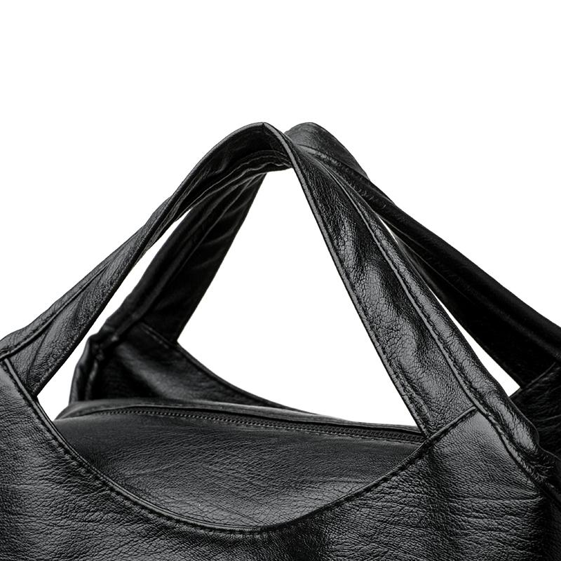 Retro Large Capacity Shoulder Bag Solid Color Messenger Bag PU Commuter Bag