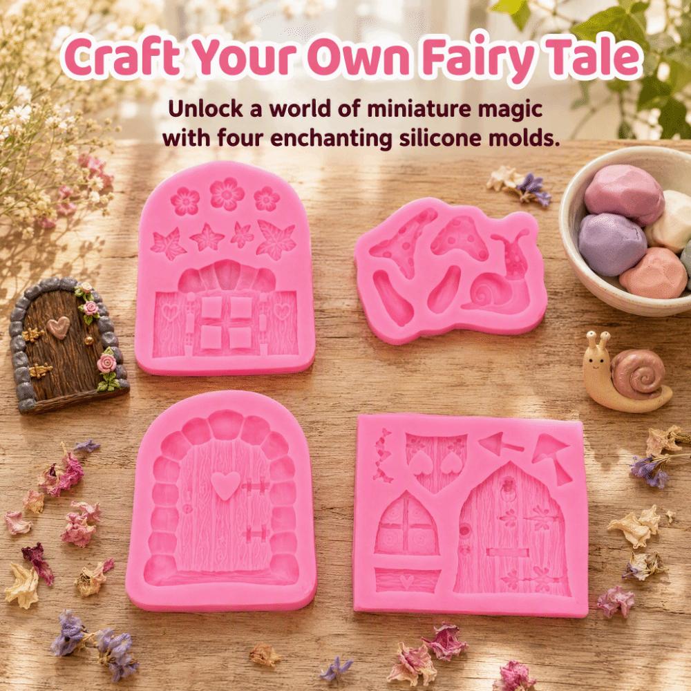 4pcs Non-Stick Fairy Garden Molds Easy Release Fondant Cake Molds  Home Bakery