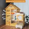 Villa Transparente para Gatos Caja de Arena Extra Grande Inodoro Interior Configuración de Una Habitación Un Salón Jaula para Gatos Hogar Espacioso Sistema de Residencia para Mascotas
