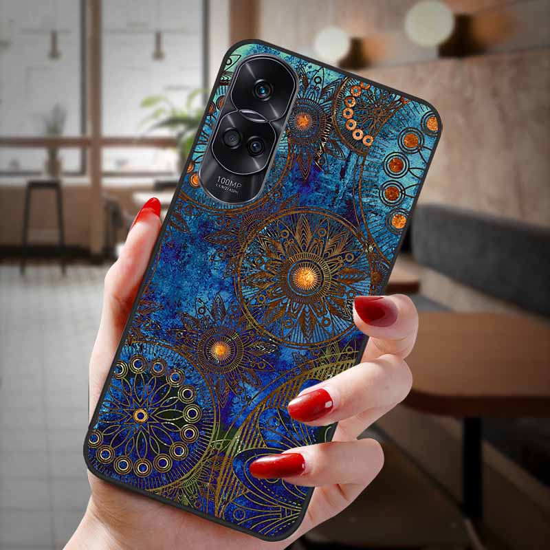 For Honor 90 Lite 5G Case 3D Flower Relief Emboss Silicon Back Cases For Honor 90 Cover Honor90 Pro 90Pro 90Lite Soft Protective