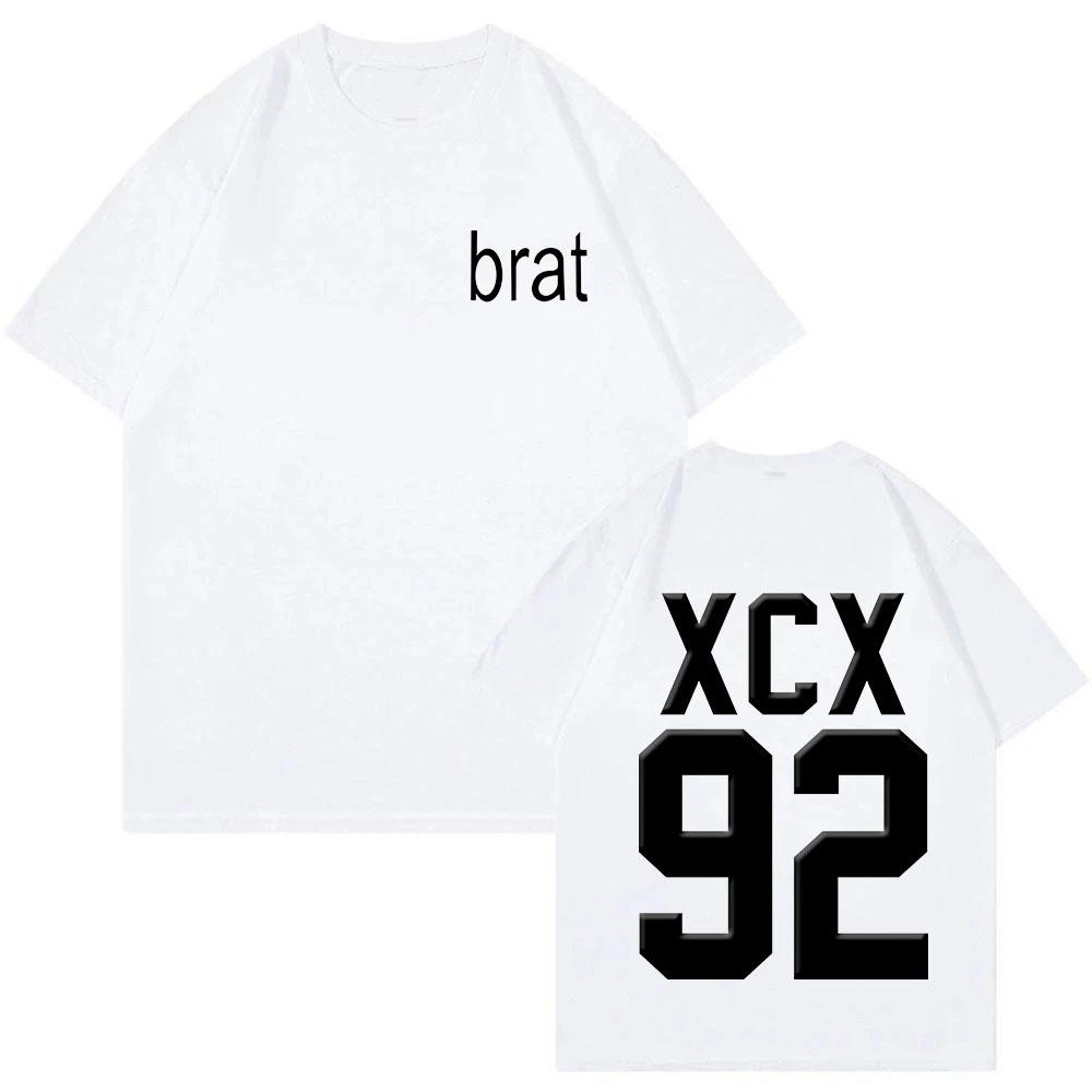 Charli XCX Brat Harajuku Print Women TShirt Street Korean Short Sleeve Summer Cotton Punk Tops Sudaderas Comfortable Clothes