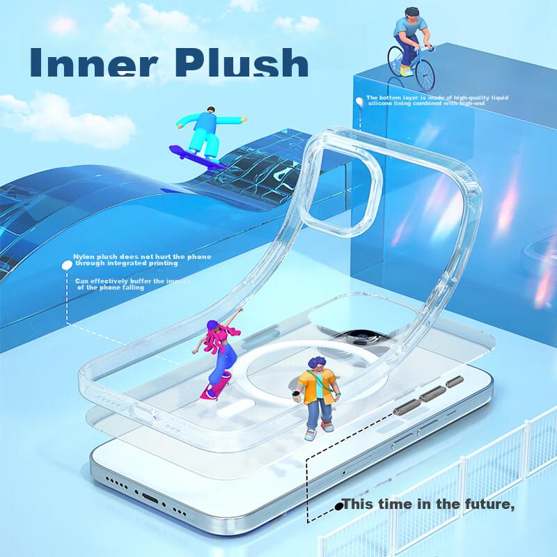 Magnetic Phone Case for IPhone 15 Pro Max, MagSafe Compatible Protective Cover, Ultra-Thin Shockproof Case with Wireless Charging Functio
