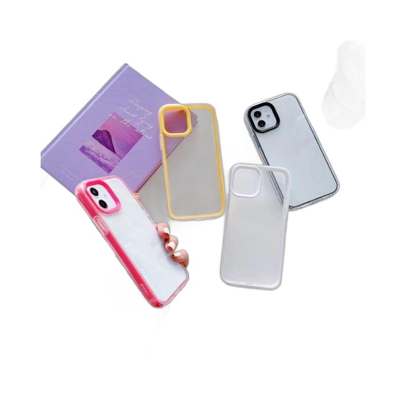 Applicable to Apple 12Pro mobile phone case, transparent anti-drop iphone11 contrasting lens protective case, three-in-one hard case