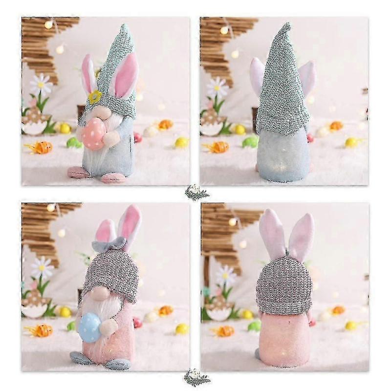 Easter Gnome Plush With Led Light Handmade Swedish Gnome Ornament Easter Elf Dwarf Decors Spring De