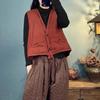 Women's Autumn Winter Padded Jacket Loose Stacked Sleeveless V-neck Waistcoat Casual Tank Top Jacket Female