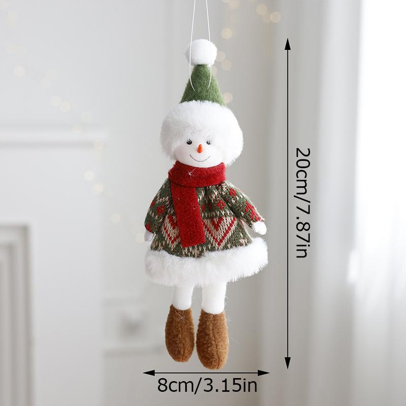 1PC Christmas Decoration Elk Santa Snowman Cute Cartoon Fabric Doll Small Doll Pendant Plush