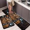 VIKAMA Autumn Maple Leaf Letter Resistant Stain-Durable Floor Rug Set, Single Piece Easy-to-Clean Floor Mat for Home Decoration