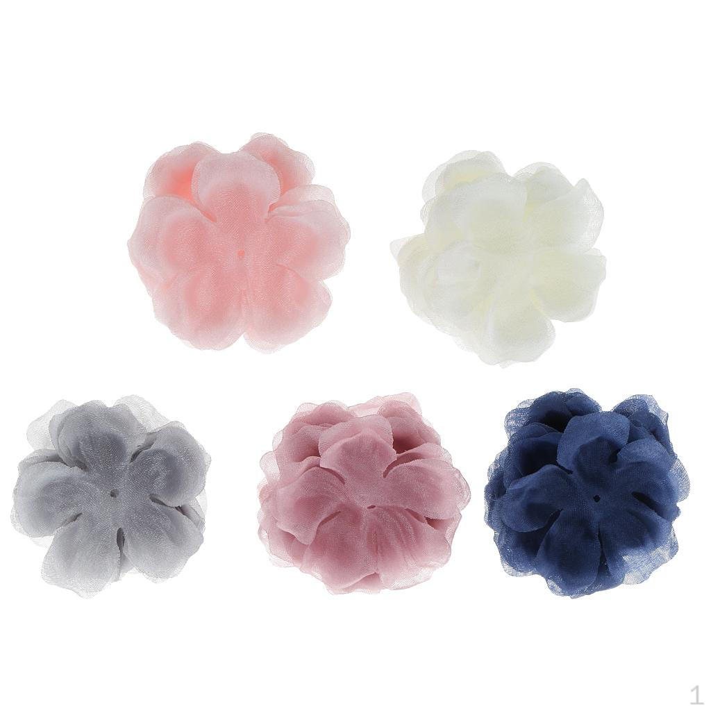 50 Pieces Handmade Decorative Polygonal Wedding Flowers for Hair Clips