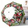 Floral Design Automatic Folding Umbrella Compact Lightweight For Outdoor Adventurest117