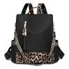 Women's Leopard Print Backpack Anti-Theft Travel Backpack Student Schoolbag
