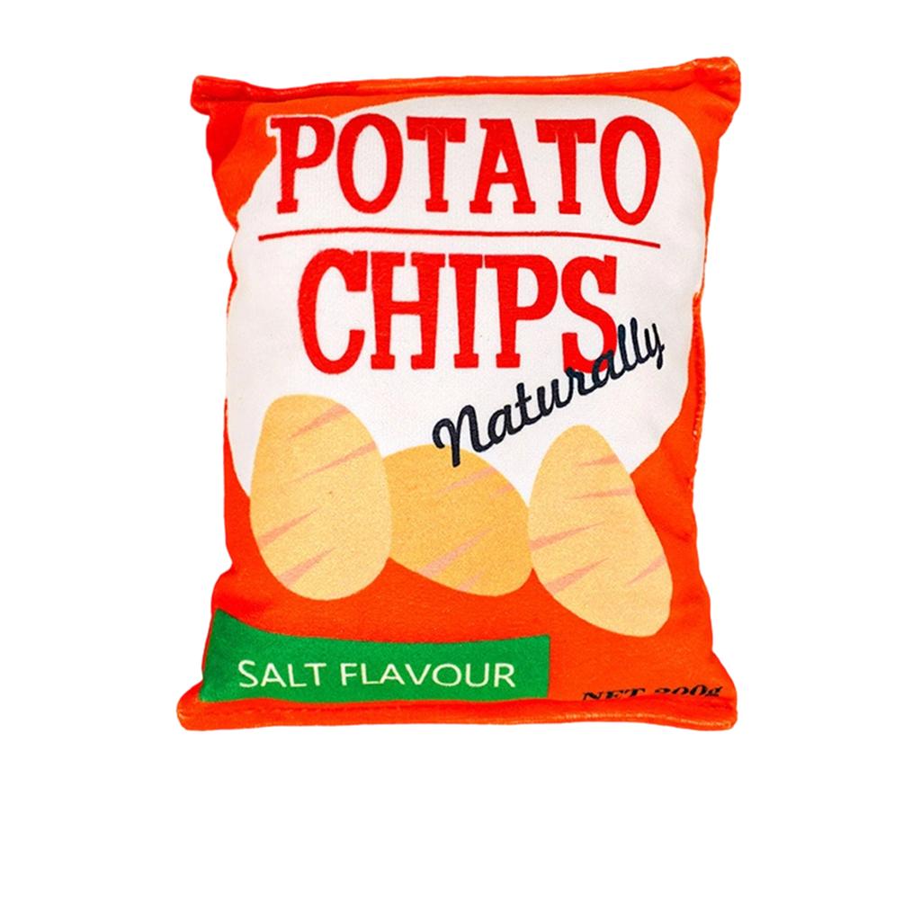 Furry Imitation Sound Paper Noise Making Potato Chip Pet Toy