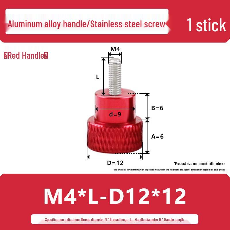 M4 Aluminum Alloy Knurled Twist Handle Bolt with Stainless Steel Head