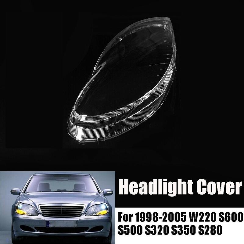 For  S-Class W220 1998-2005 Car Headlight Cover Clear Lens Headlamp Lampshade Shell