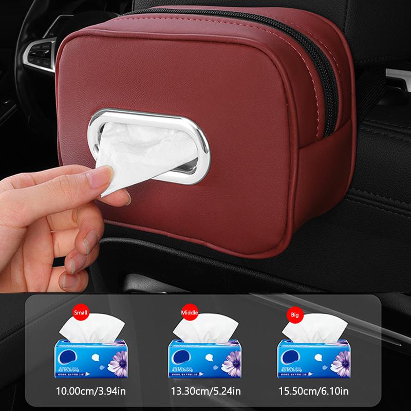 SEAMETAL Car Tissue Box Leather Sun Visor Tissue Holder Auto Interior Paper Napkin Organizer Decoration Car Accessories