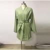 Women's Lace Up Mini Dress Spring Long Sleeve V-neck Cotton Linen Sashes Dresses Casual Loose Kimono Cardigan Dress 2026