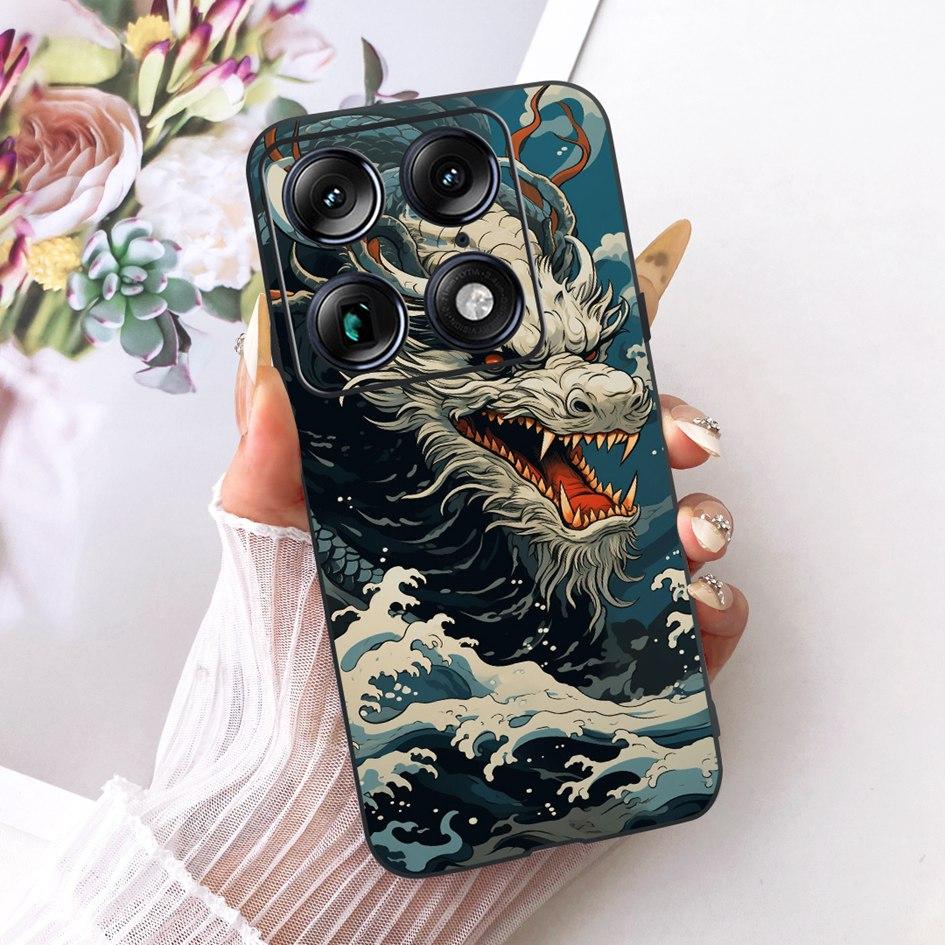 For Motorola Signature 2026 Case Popular Flower Marble Painted Cover Soft Silicone Black Phone Shell For Moto X70 Air Pro Fundas