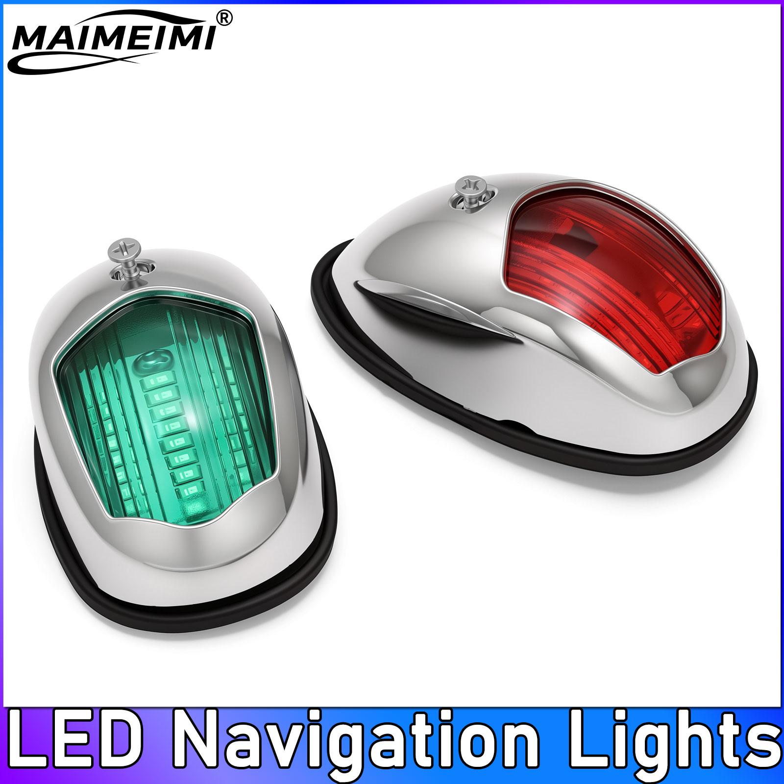 2Pcs Navigation Lights 27 LED For Boats 12V 24V Boat Position Lights Marine Lights Waterproof Boat Lamp Red Green H0277