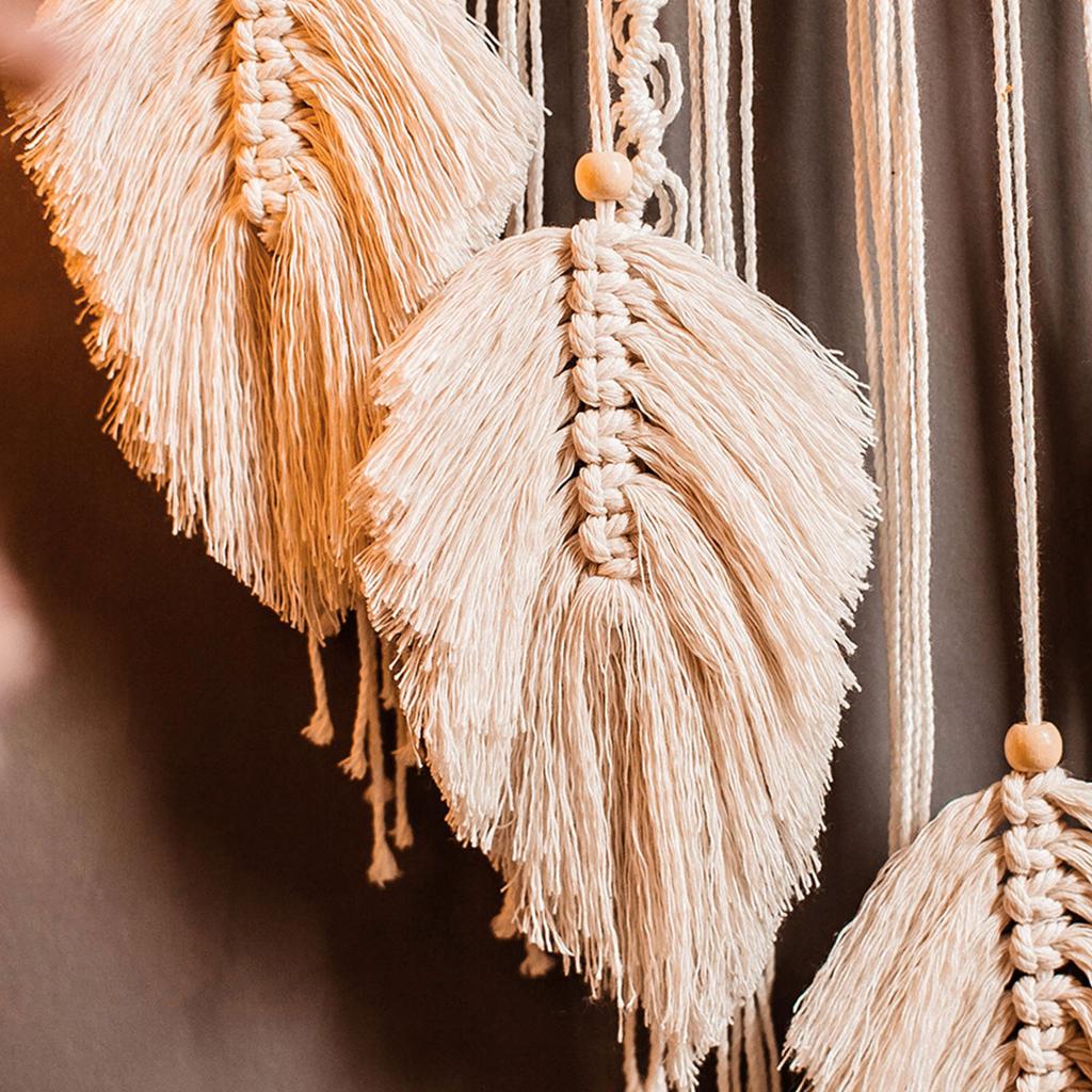Creative Leaves Hand Woven  Cotton Tapestry Home Decoration Wall Hanging Indian  Net