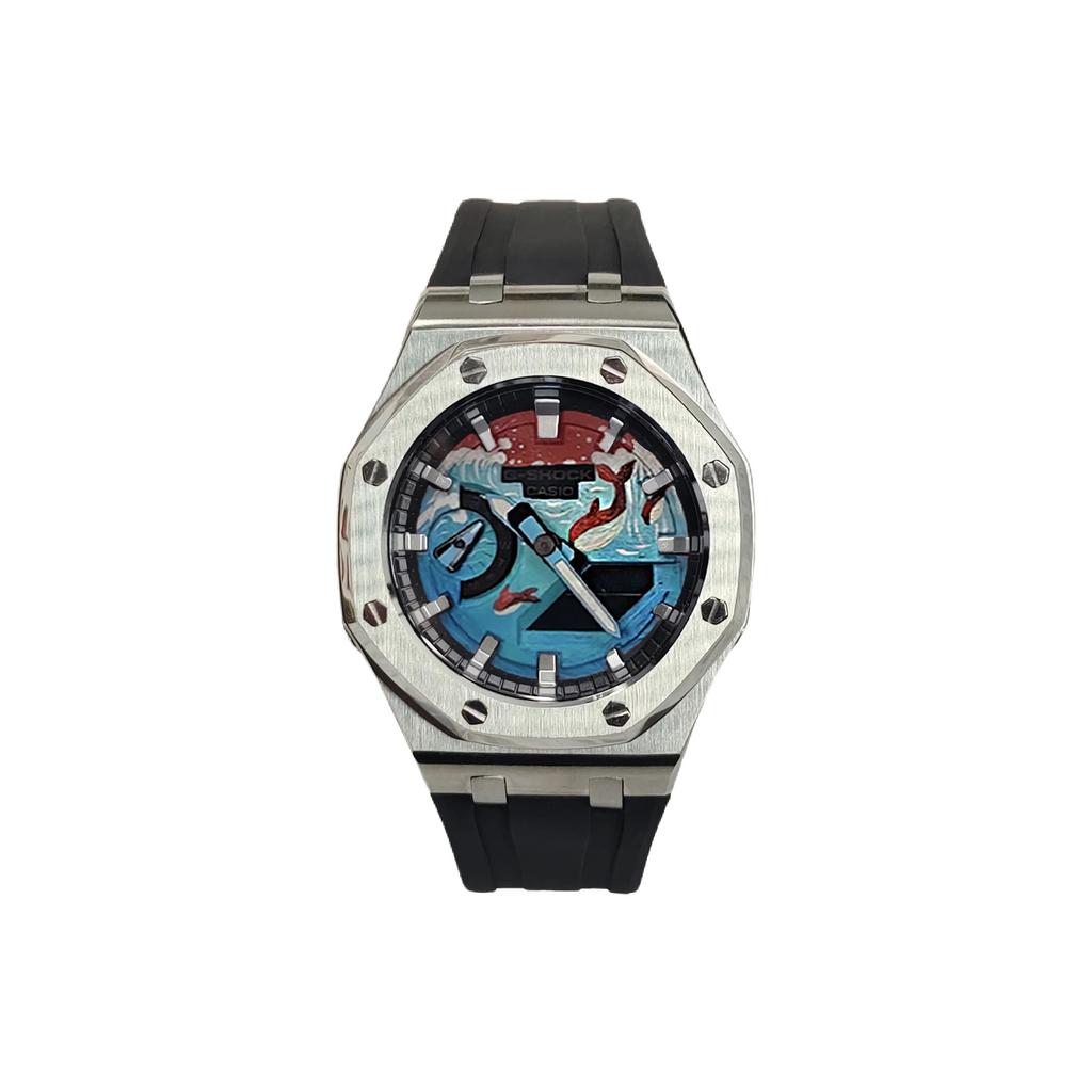 Casio Men Liquid Crystal,Analog Dual Display Series 44mm Black Watch GA-2100-1A(Watch3--)