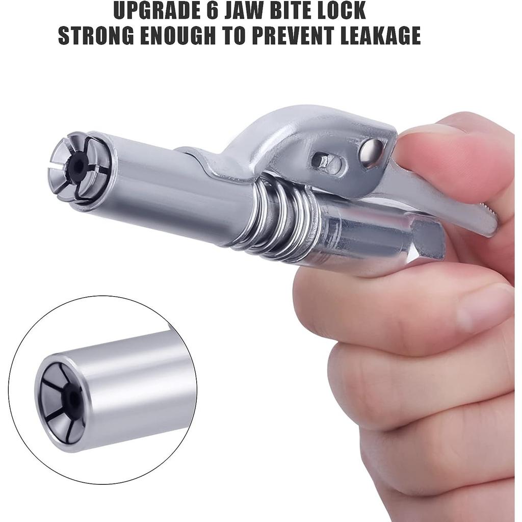 1x Kupplung für langlebige Fettpresse, Mundstückkupplung, Schnellverschluss-Armaturen, kompatibel mit Fettpresse, 1/8 Zoll NPT-Armaturen, Upgrade auf 12000 PSI