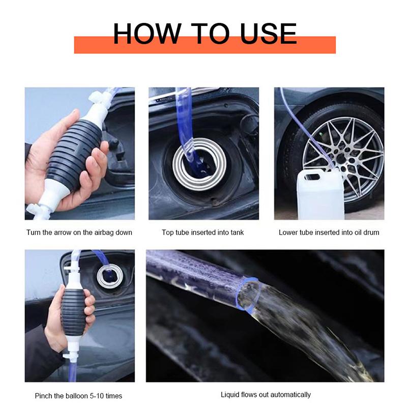 SEAMETAL Handy Manual Gas Oil Pump Car Fuel Pump Hand Straw Pump Durable for Liquid Gasoline Tuning Fuel Gasoline Diesel Pump
