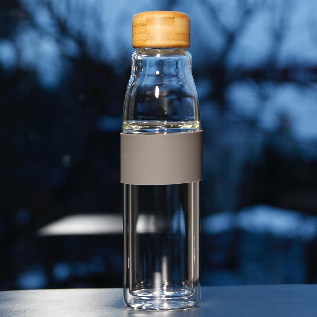 GLASS ECO THERMAL WATER BOTTLE 450 ml
