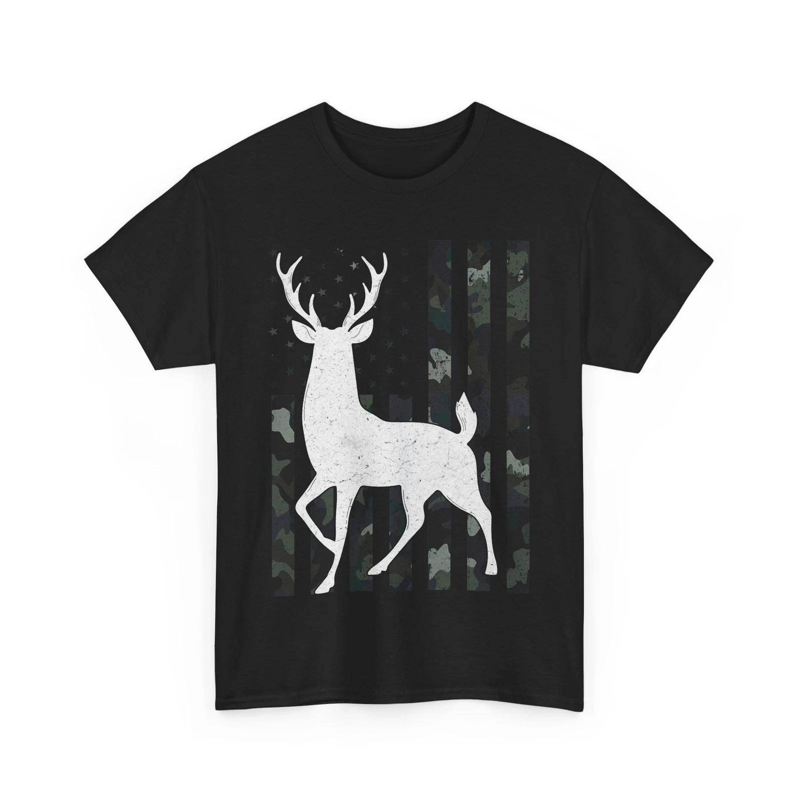 Deer Hunting Camo American Flag Shirt, Hunting Season Lover Tee, Hunters T-shirt XL