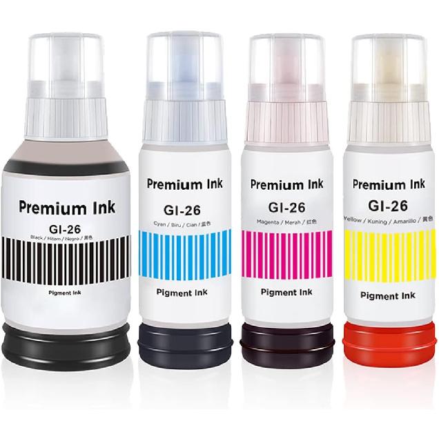 GI-25 Pigment Refill Bottle Ink Replacement for Canon 25 GI-25 GI25 Ink Work for Canon PIXMA MegaTank GX GX1020 Printer (Black 135ml, CMY 70ml,