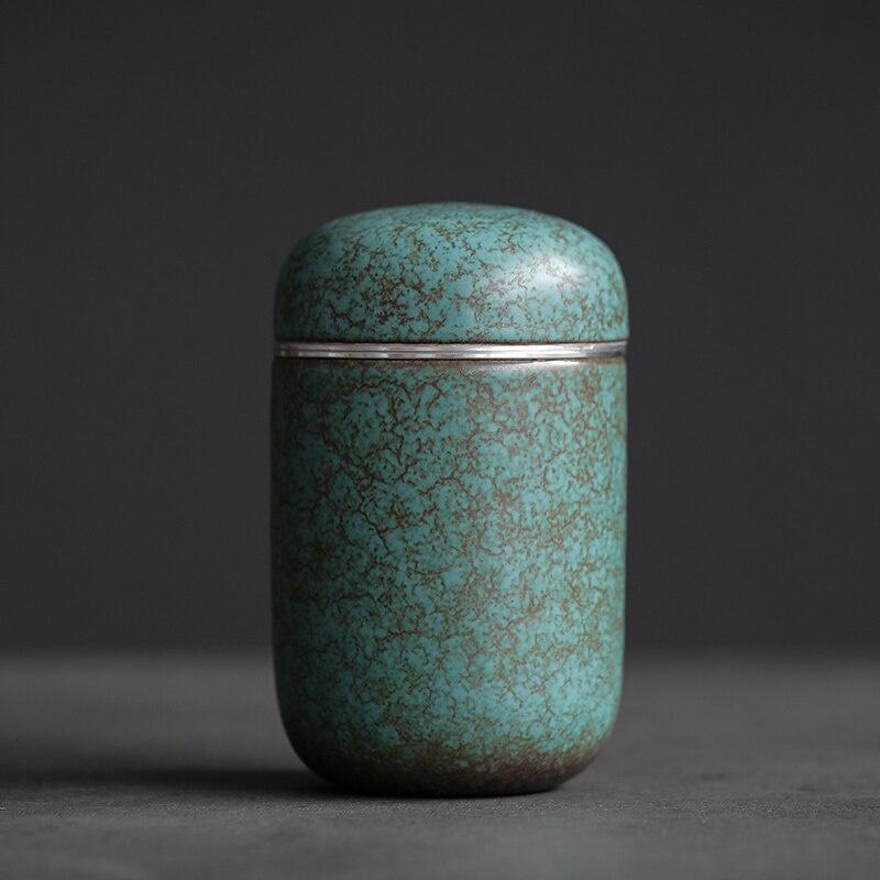 Kiln-transformed ceramic tea canister, small sealed jar, portable storage jar