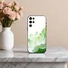 E-Emerald W-White Lotus Phone Case For Samsung S25,24,23,22,30,21,10,9,Ultra,Plus,Lite,FE,4,5 G Soft Black Case